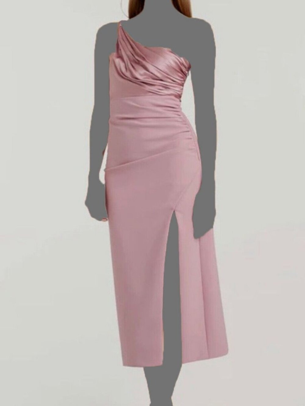 Cinq à Sept Women's Pink Trenton One-Shoulder Slit-Leg Midi Dress Size 8